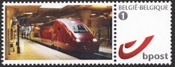 year=?, Belgian personalized stamp with Thalys